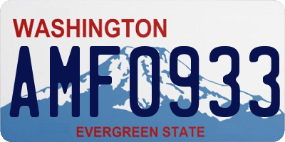 WA license plate AMF0933