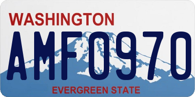 WA license plate AMF0970