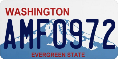 WA license plate AMF0972