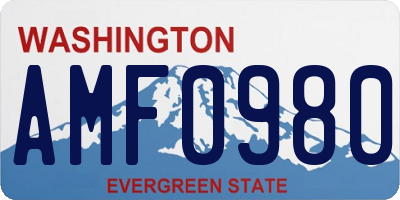 WA license plate AMF0980