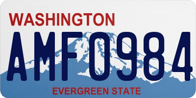 WA license plate AMF0984