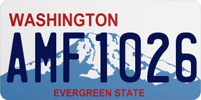 WA license plate AMF1026