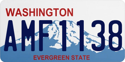 WA license plate AMF1138
