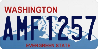WA license plate AMF1257