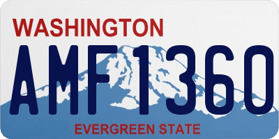 WA license plate AMF1360