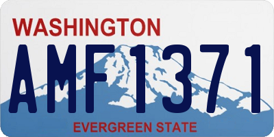WA license plate AMF1371