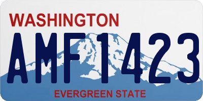 WA license plate AMF1423