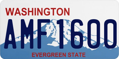 WA license plate AMF1600