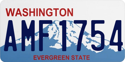 WA license plate AMF1754
