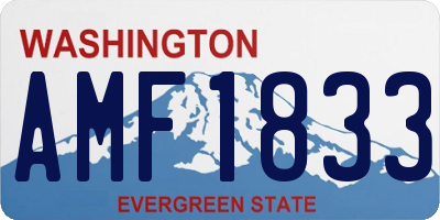 WA license plate AMF1833