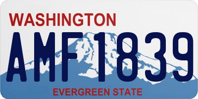 WA license plate AMF1839