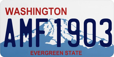 WA license plate AMF1903