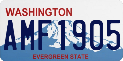 WA license plate AMF1905
