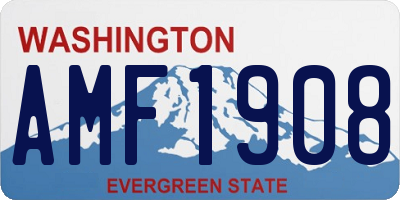 WA license plate AMF1908