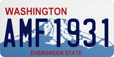 WA license plate AMF1931