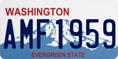 WA license plate AMF1959