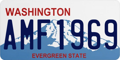 WA license plate AMF1969