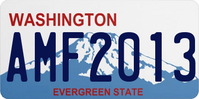 WA license plate AMF2013