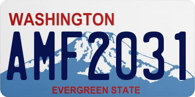 WA license plate AMF2031