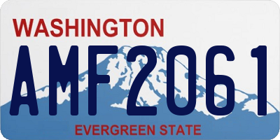 WA license plate AMF2061