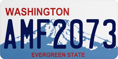 WA license plate AMF2073