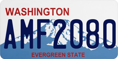 WA license plate AMF2080