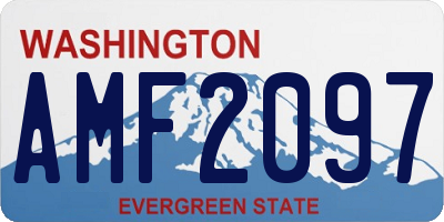 WA license plate AMF2097