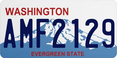 WA license plate AMF2129
