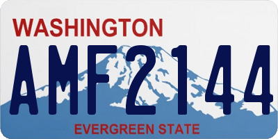WA license plate AMF2144