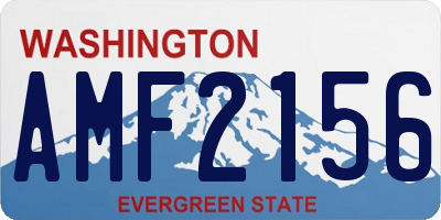 WA license plate AMF2156