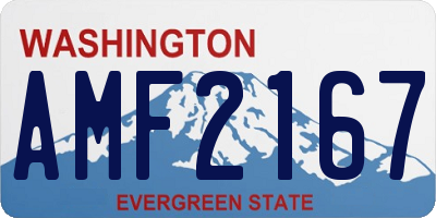 WA license plate AMF2167