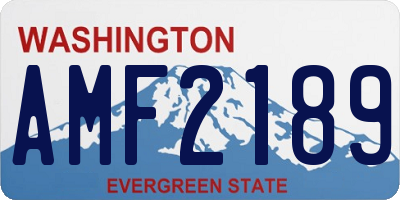 WA license plate AMF2189