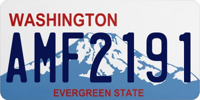 WA license plate AMF2191