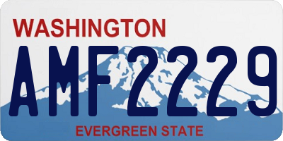 WA license plate AMF2229