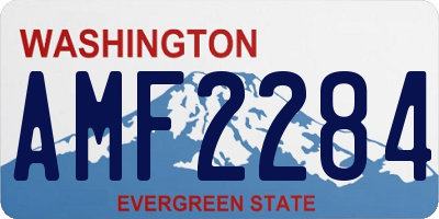 WA license plate AMF2284