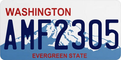 WA license plate AMF2305