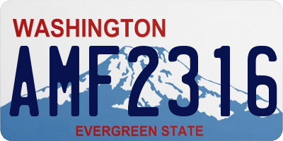 WA license plate AMF2316