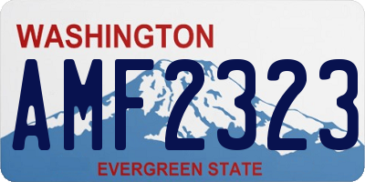 WA license plate AMF2323