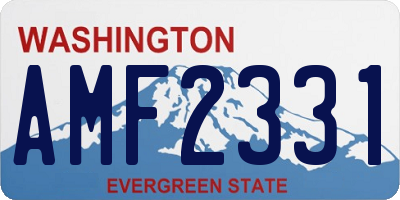 WA license plate AMF2331