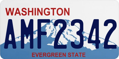 WA license plate AMF2342