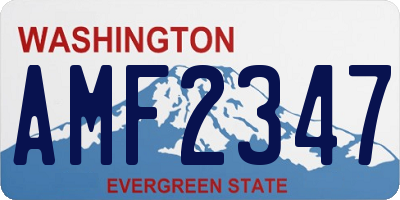 WA license plate AMF2347