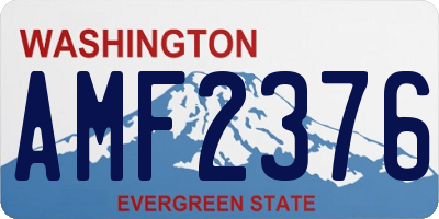 WA license plate AMF2376