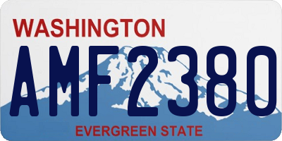 WA license plate AMF2380