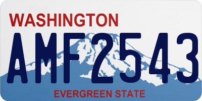WA license plate AMF2543
