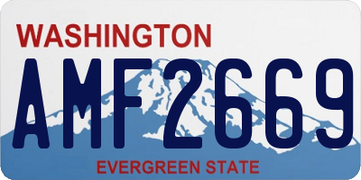 WA license plate AMF2669