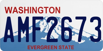 WA license plate AMF2673