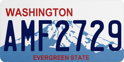 WA license plate AMF2729