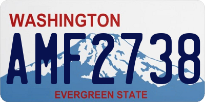 WA license plate AMF2738