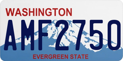 WA license plate AMF2750