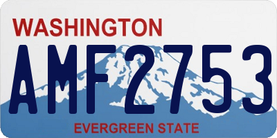 WA license plate AMF2753